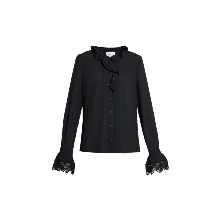 Erdem Satin Cady Long Sleeve Shirt - Tops - British Romantic Luxury at Luxury Shoes 