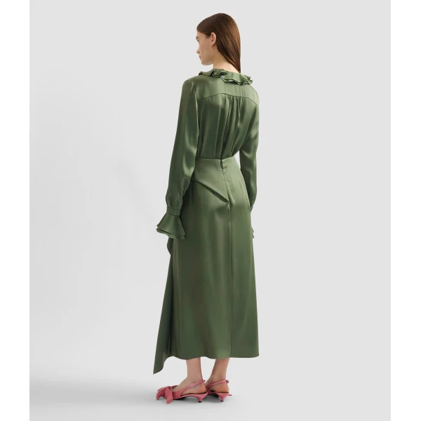 Erdem Satin Cady Long Sleeve Shirt - Tops - British Romantic Luxury at Luxury Shoes 