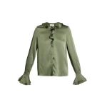 Erdem Satin Cady Long Sleeve Shirt - Tops - British Romantic Luxury at Luxury Shoes 