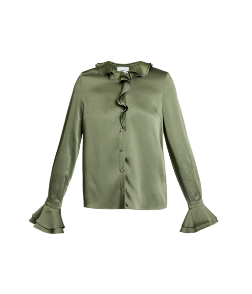 Erdem Satin Cady Long Sleeve Shirt - Tops - British Romantic Luxury at Luxury Shoes 