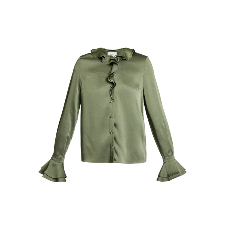 Erdem Satin Cady Long Sleeve Shirt - Tops - British Romantic Luxury at Luxury Shoes 