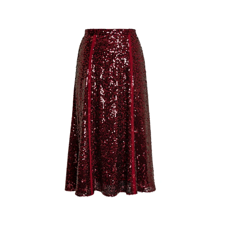 Erdem Sequin A Line Midi Skirt - Skirts - British Romantic Luxury at Luxury Shoes 