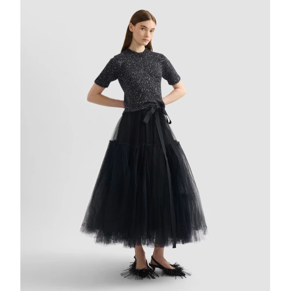 Erdem Sequin Short Sleeve Knit Top - Knitwear - British Romantic Luxury at Luxury Shoes 