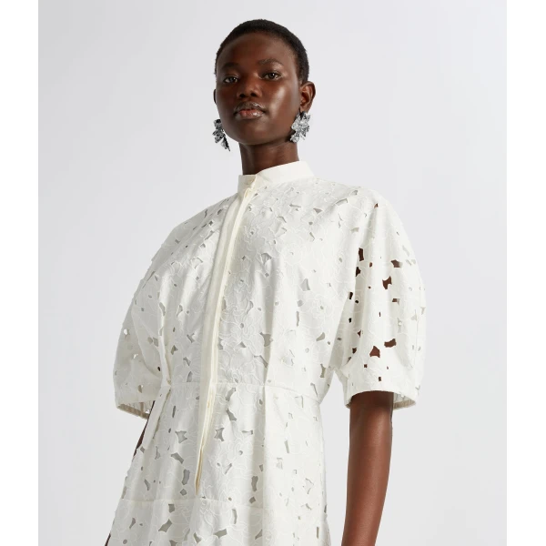 Erdem Short Sleeve Midi Shirt Dress - Dresses - British Romantic Luxury at Luxury Shoes 