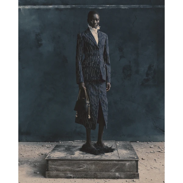 Erdem Stripe Tailoring Midi Pencil Skirt - Skirts - British Romantic Luxury at Luxury Shoes 