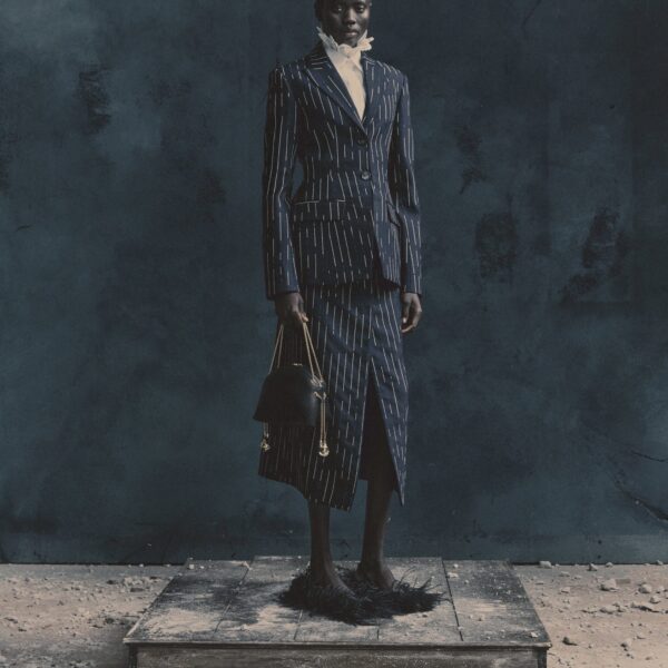 Erdem Stripe Tailoring Midi Pencil Skirt, view 2