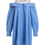 Essentiel Antwerp Blue And White Layered Shirt Dress With Embellished Tank Top - Essentiel Antwerp Dresses - Colorful Belgian Design - Shop at Luxury Shoes 
