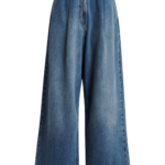 Essentiel Antwerp Blue Organic Cotton-Blend Wide-Leg Jeans - Essentiel Antwerp Pants - Colorful Belgian Design - Shop at Luxury Shoes 