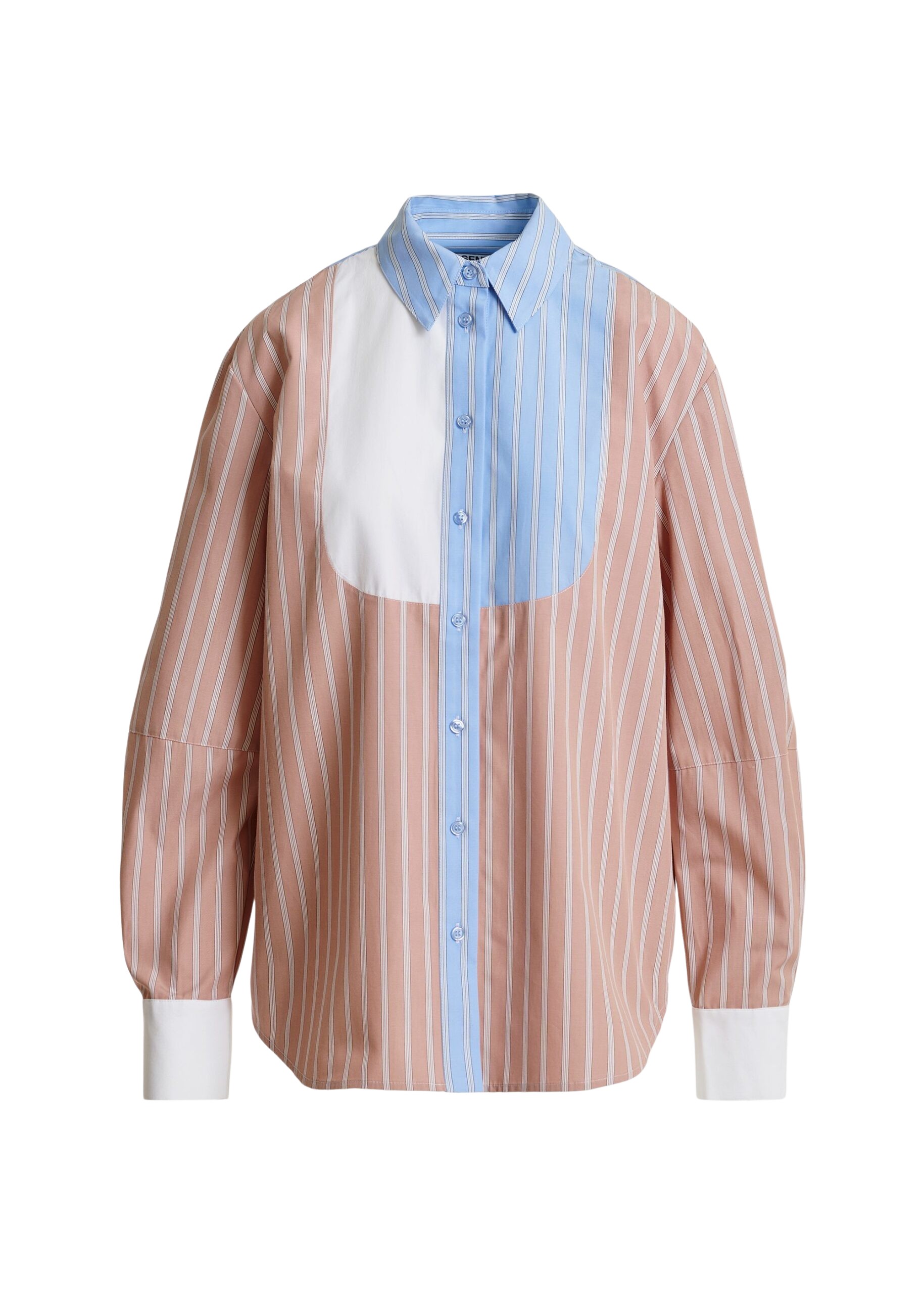 Essentiel-Antwerp-Camel-Light-Blue-And-White-Oversized-Striped-Cotton-Shirt-With-Contrast-Panel-scaled61125_nobg Essentiel Antwerp Camel