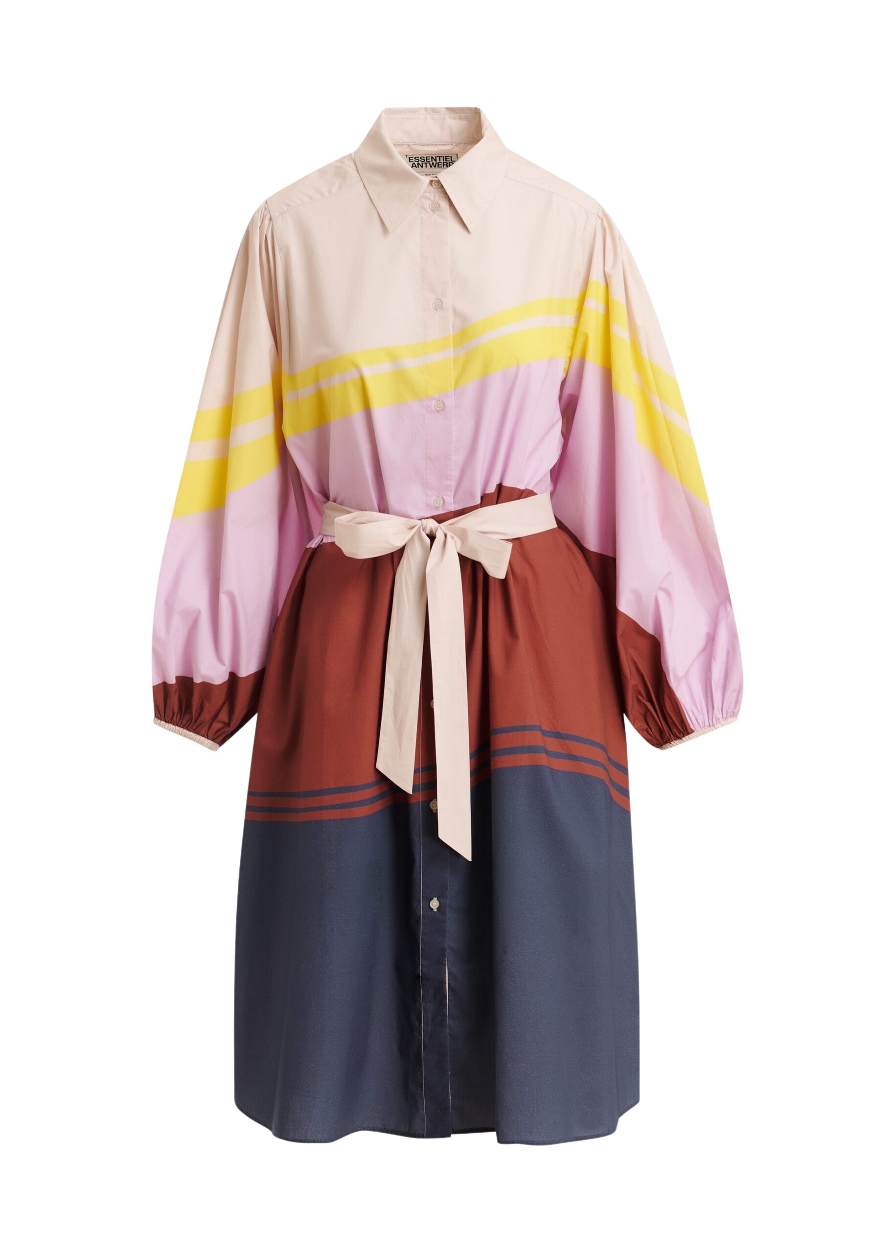 Essentiel-Antwerp-Cream-And-Multicolor-Oversized-Cotton-Shirt-Dress-With-Placed-Stripe-Print-scaled48846_nobg Essentiel Antwerp Cream And Multicolor Oversized Cotton Shirt Dress With Placed Stripe Print - Essentiel Antwerp Dresses - Colorful Belgian Design - Shop at Luxury Shoes