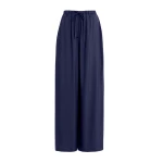 Essentiel Antwerp Dark Blue Relaxed-Fit Trousers With Drawstring Hems