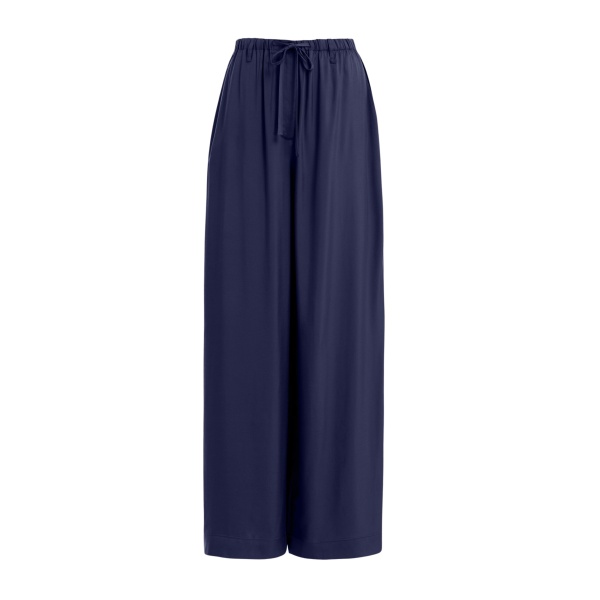 Essentiel Antwerp Dark Blue Relaxed-Fit Trousers With Drawstring Hems - Essentiel Antwerp Pants - Colorful Belgian Design - Shop at Luxury Shoes 