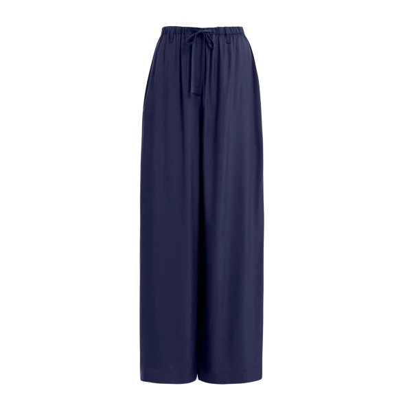 Essentiel Antwerp Dark Blue Relaxed-Fit Trousers With Drawstring Hems - Essentiel Antwerp Pants - Colorful Belgian Design - Shop at Luxury Shoes 