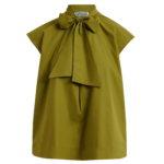 Essentiel Antwerp Green Sleeveless Top With Tie Neckline - Essentiel Antwerp Tops - Colorful Belgian Design - Shop at Luxury Shoes 