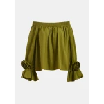 Essentiel Antwerp Australia Signature – Luxury Shoes Essentiel Antwerp Green Strapless Cotton Top With Rosette Details - Essentiel Antwerp Tops - Colorful Belgian Design - Shop at Luxury Shoes