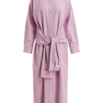 Essentiel Antwerp Light Pink Cotton Shirt Dress With Faux-Sleeve Detailing - Essentiel Antwerp Dresses - Colorful Belgian Design - Shop at Luxury Shoes 