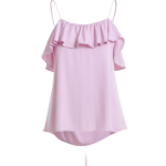Essentiel Antwerp Lilac Ruffled Camisole Top With Tie-Back Detail - Essentiel Antwerp Tops - Colorful Belgian Design - Shop at Luxury Shoes 