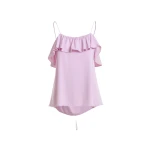 Essentiel Antwerp Lilac Ruffled Camisole Top With Tie-Back Detail