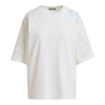 Essentiel Antwerp Off-White Cotton T-Shirt With Sequin And Bead Embellishments - Essentiel Antwerp Tops - Colorful Belgian Design - Shop at Luxury Shoes 