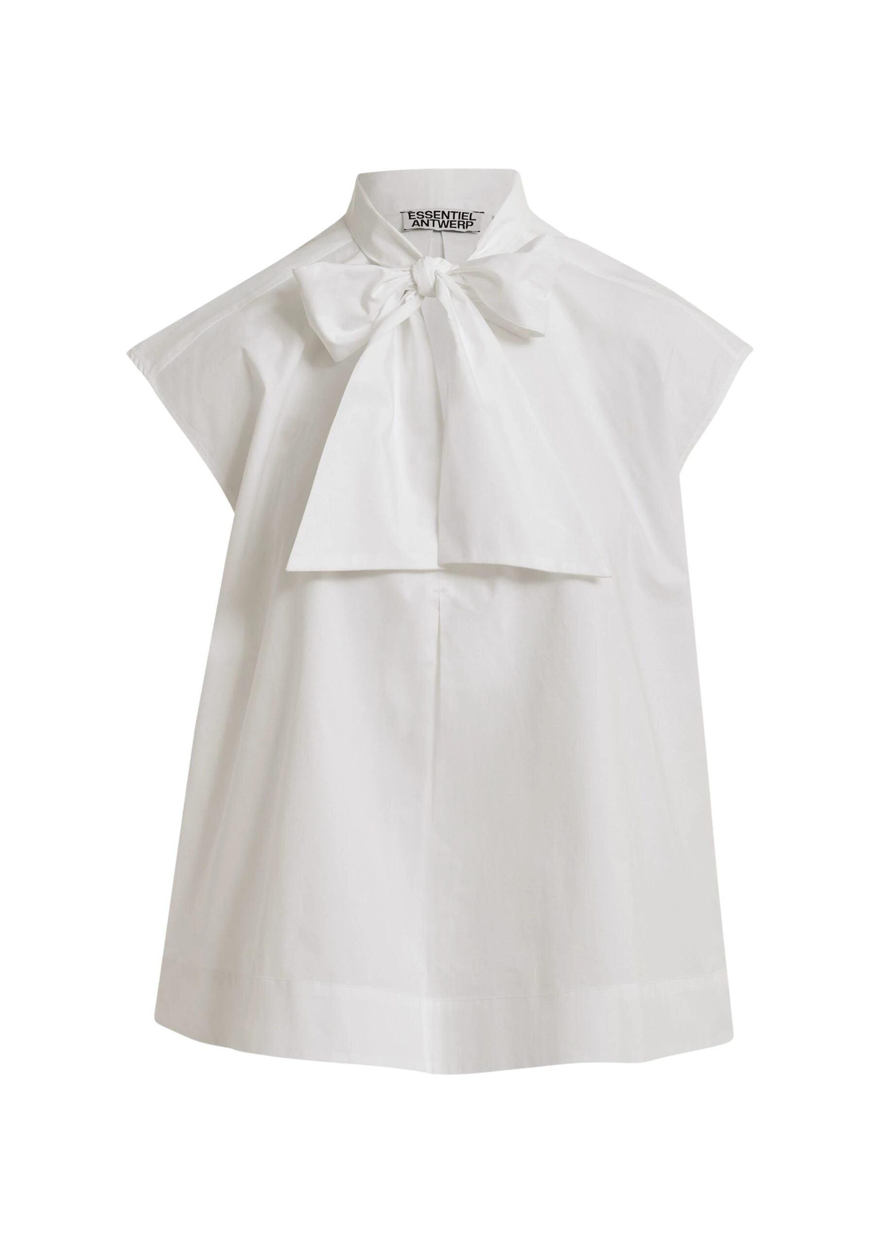 Essentiel Antwerp Off-White Sleeveless Top With Tie Neckline
