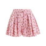 Essentiel Antwerp Pink And Brown Floral Print Cotton Shorts - Essentiel Antwerp Shorts - Colorful Belgian Design - Shop at Luxury Shoes 