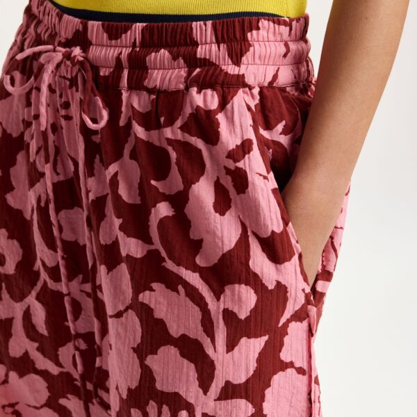Essentiel Antwerp Pink And Dark Red Wide-Leg Pants With Contrast Stitching, view 4