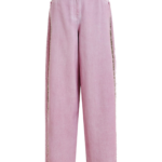 Essentiel Antwerp Purple High-Rise Wide-Leg Jeans With Embellished Side Trims - Essentiel Antwerp Pants - Colorful Belgian Design - Shop at Luxury Shoes 
