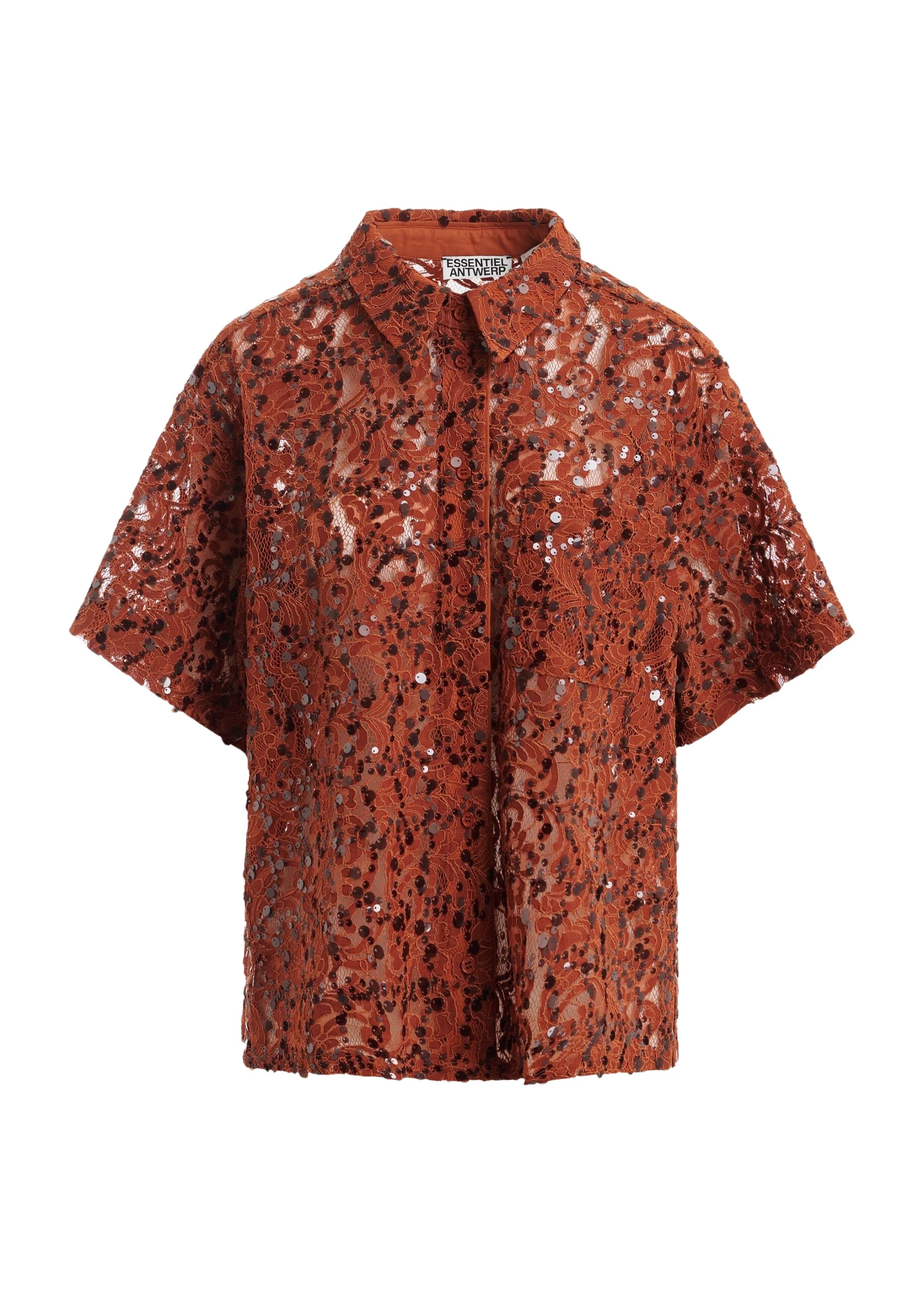 Essentiel-Antwerp-Rust-Sequin-Embellished-Short-Sleeve-Shirt-scaled56665_nobg Essentiel Antwerp Rust Sequin-Embellished Short-Sleeve Shirt