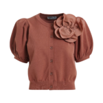 Essentiel-Antwerp-Terracotta-Fine-Knit-Cardigan-With-Oversized-Flower-Brooch-scaled84335_nobg Essentiel Antwerp Terracotta Fine Knit Cardigan With Oversized Flower Brooch - Essentiel Antwerp Knitwear - Colorful Belgian Design - Shop at Luxury Shoes