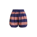 Essentiel Antwerp Vintage Pink And Purple Striped Mini Sports Shorts