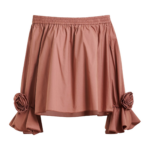 Essentiel Antwerp Vintage Pink Strapless Cotton Top With Rosette Details - Essentiel Antwerp Tops - Colorful Belgian Design - Shop at Luxury Shoes 