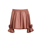 Essentiel Antwerp Vintage Pink Strapless Cotton Top With Rosette Details