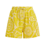 Essentiel Antwerp Yellow Floral Jacquard Cotton-Blend Shorts With Drawstring Waist - Essentiel Antwerp Shorts - Colorful Belgian Design - Shop at Luxury Shoes 