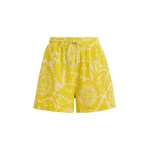 Essentiel Antwerp Yellow Floral Jacquard Cotton-Blend Shorts With Drawstring Waist