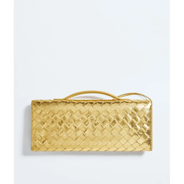 Khaite Women's Andiamo Clutch in Gold - Gold Clutch Bags - The Lotus Tote Bag - Shop at Luxury Shoes 