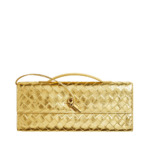 Khaite Women's Andiamo Clutch in Gold - Gold Clutch Bags - The Lotus Tote Bag - Shop at Luxury Shoes 