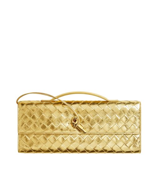 Khaite Women's Andiamo Clutch in Gold - Gold Clutch Bags - The Lotus Tote Bag - Shop at Luxury Shoes 