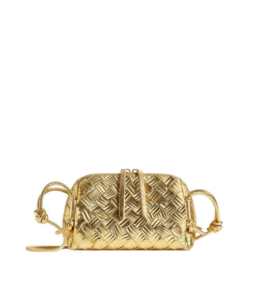 Khaite Women's Concert Pouch in Gold - Gold Clutch Bags - The Lotus Tote Bag - Shop at Luxury Shoes 