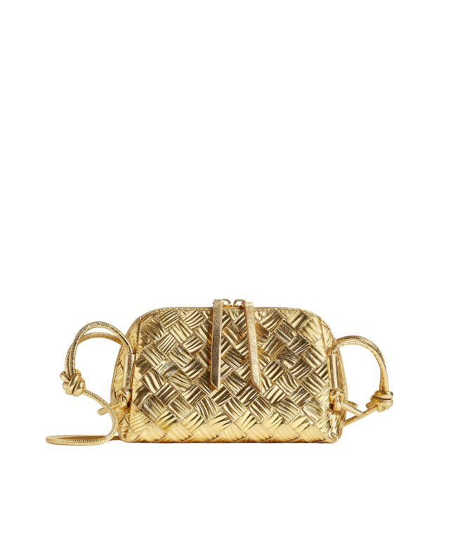 Khaite Women's Concert Pouch in Gold - Gold Clutch Bags - The Lotus Tote Bag - Shop at Luxury Shoes 
