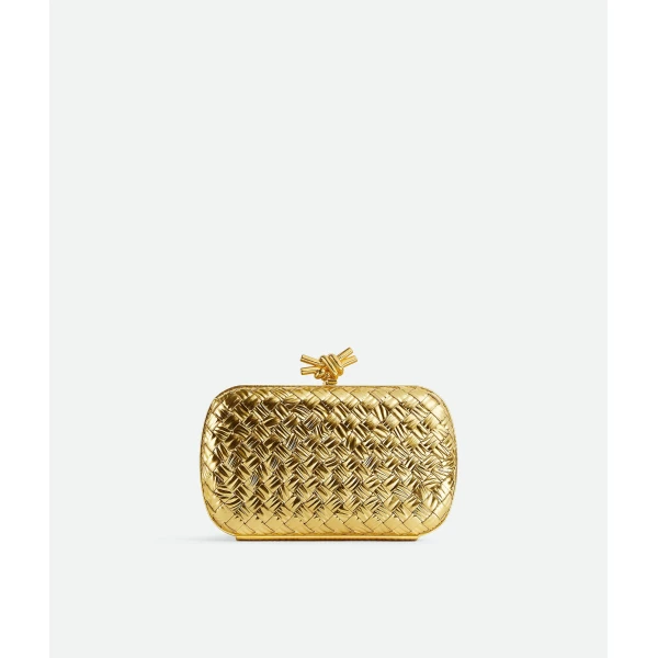 Khaite Women's Knot in Gold - Gold Clutch Bags - The Lotus Tote Bag - Shop at Luxury Shoes 