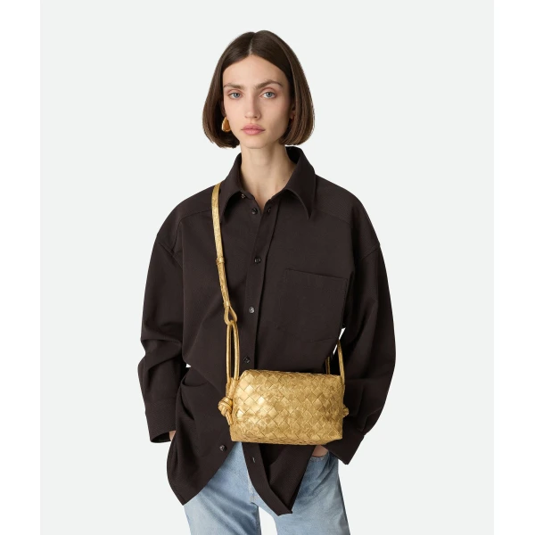 Khaite Women's Loop Top Handle in Gold - Gold Totes & Top-Handle Bags - The Lotus Tote Bag - Shop at Luxury Shoes 