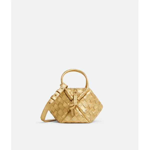Khaite Women's Loop Top Handle in Gold - Gold Totes & Top-Handle Bags - The Lotus Tote Bag - Shop at Luxury Shoes 