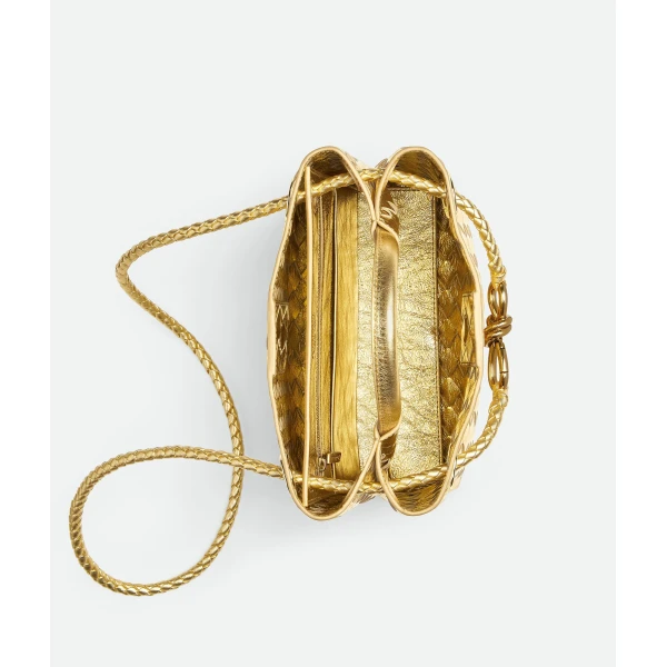 Khaite Women's Small Andiamo in Gold - Gold Totes & Top-Handle Bags - The Lotus Tote Bag - Shop at Luxury Shoes 