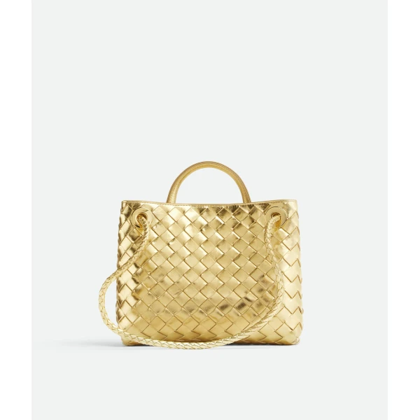 Khaite Women's Small Andiamo in Gold - Gold Totes & Top-Handle Bags - The Lotus Tote Bag - Shop at Luxury Shoes 