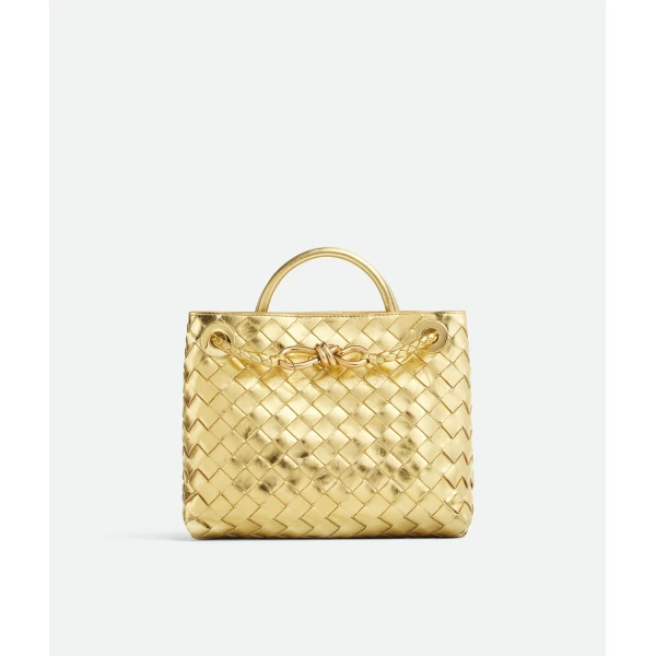 Khaite Women's Small Andiamo in Gold - Gold Totes & Top-Handle Bags - The Lotus Tote Bag - Shop at Luxury Shoes 