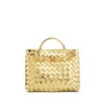 Khaite Women's Small Andiamo in Gold - Gold Totes & Top-Handle Bags - The Lotus Tote Bag - Shop at Luxury Shoes 