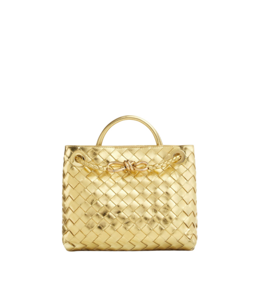 Khaite Women's Small Andiamo in Gold - Gold Totes & Top-Handle Bags - The Lotus Tote Bag - Shop at Luxury Shoes 