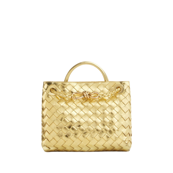 Khaite Women's Small Andiamo in Gold - Gold Totes & Top-Handle Bags - The Lotus Tote Bag - Shop at Luxury Shoes 