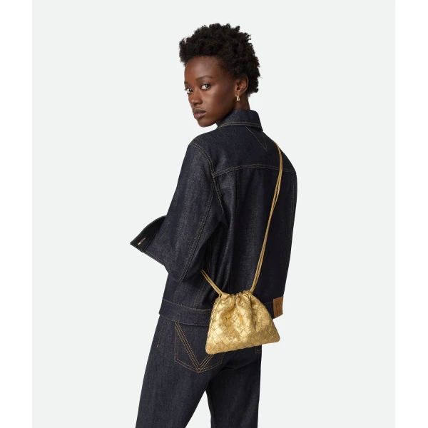 Khaite Women's Small Dustbag in Gold - Gold Shoulder & Crossbody Bags - The Lotus Tote Bag - Shop at Luxury Shoes 