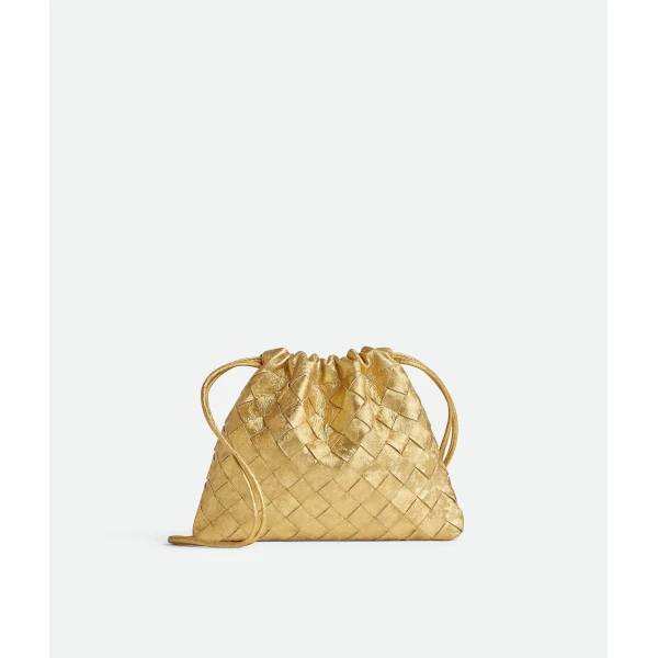 Khaite Women's Small Dustbag in Gold - Gold Shoulder & Crossbody Bags - The Lotus Tote Bag - Shop at Luxury Shoes 